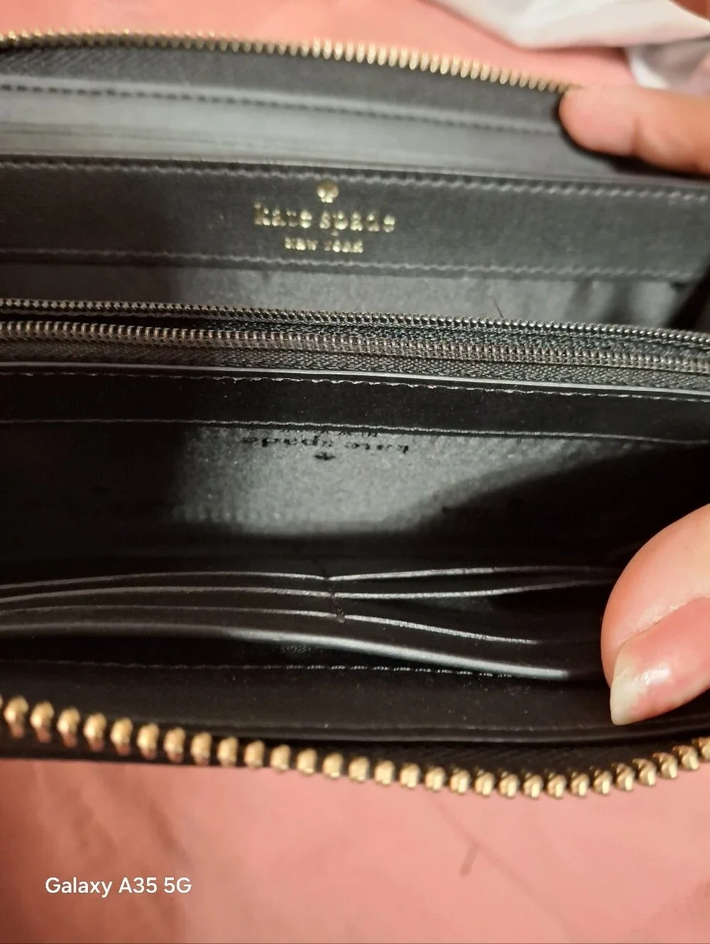 Kate Spade Chelsea Black Nylon zip around wallet